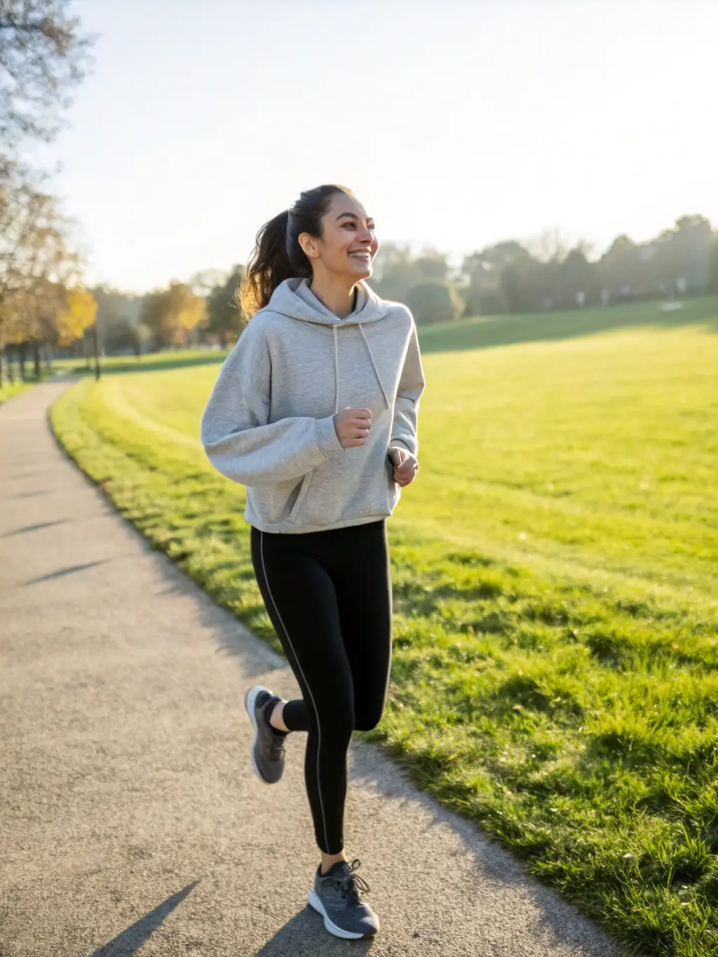 An image depicting a person looking energetic and healthy while exercising outdoors, symbolizing the improved health outcomes achieved through personalized nutrition based on SecureGenomics' DNA tests.