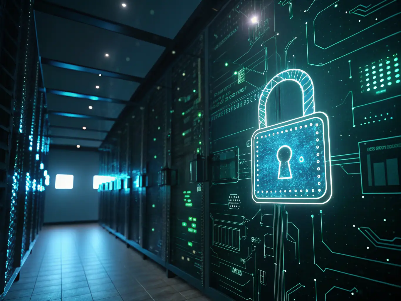 An image of a secure digital lock combined with a family tree, representing the privacy and security of SecureGenomics' DNA testing services. The image should evoke feelings of trust and confidentiality.