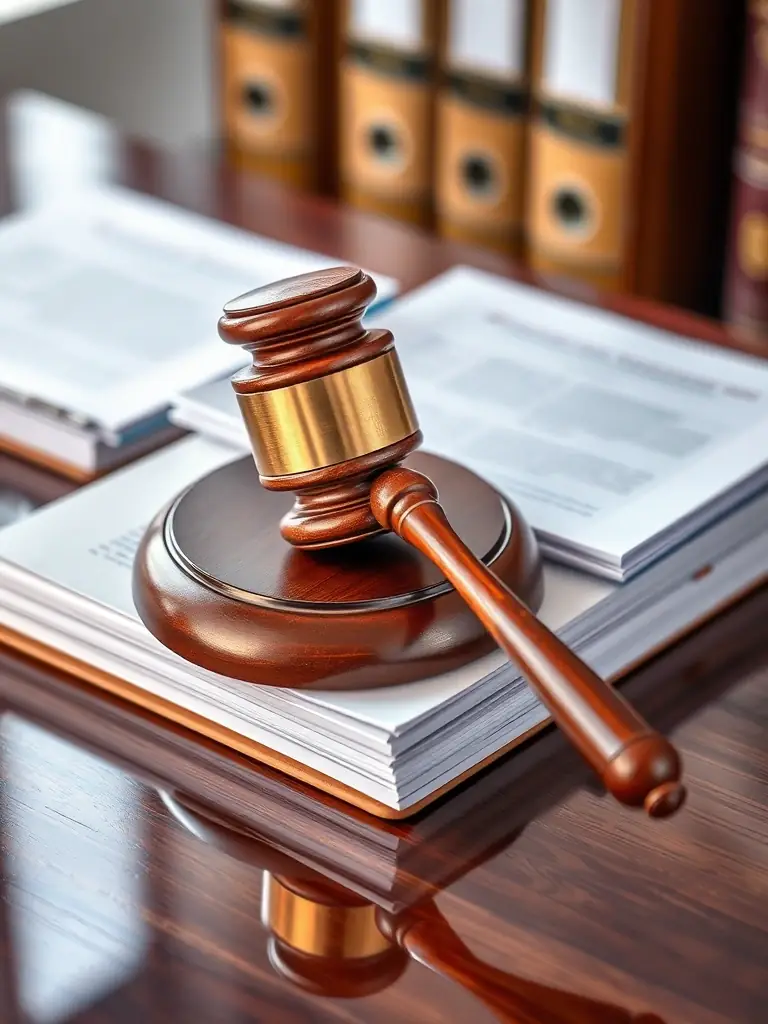 A gavel resting on a DNA test report, symbolizing the legal admissibility of the SecureGenomics Maternity DNA Test results in court.