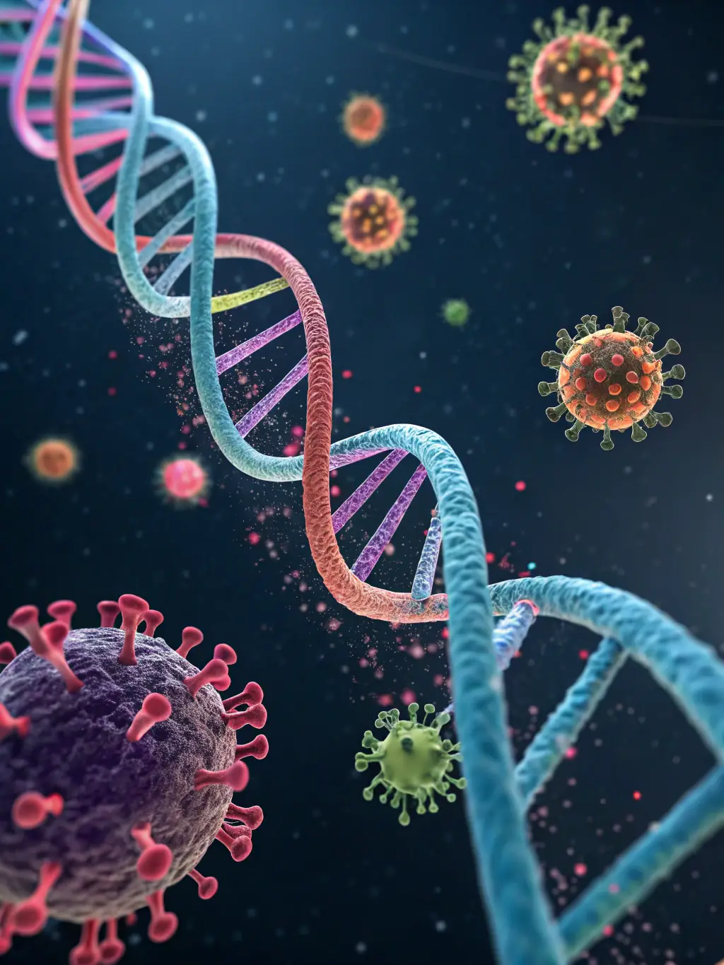 A digital graphic showing a timeline with a DNA strand, highlighting the rapid turnaround time for paternity test results, emphasizing the speed and efficiency of SecureGenomics' service.
