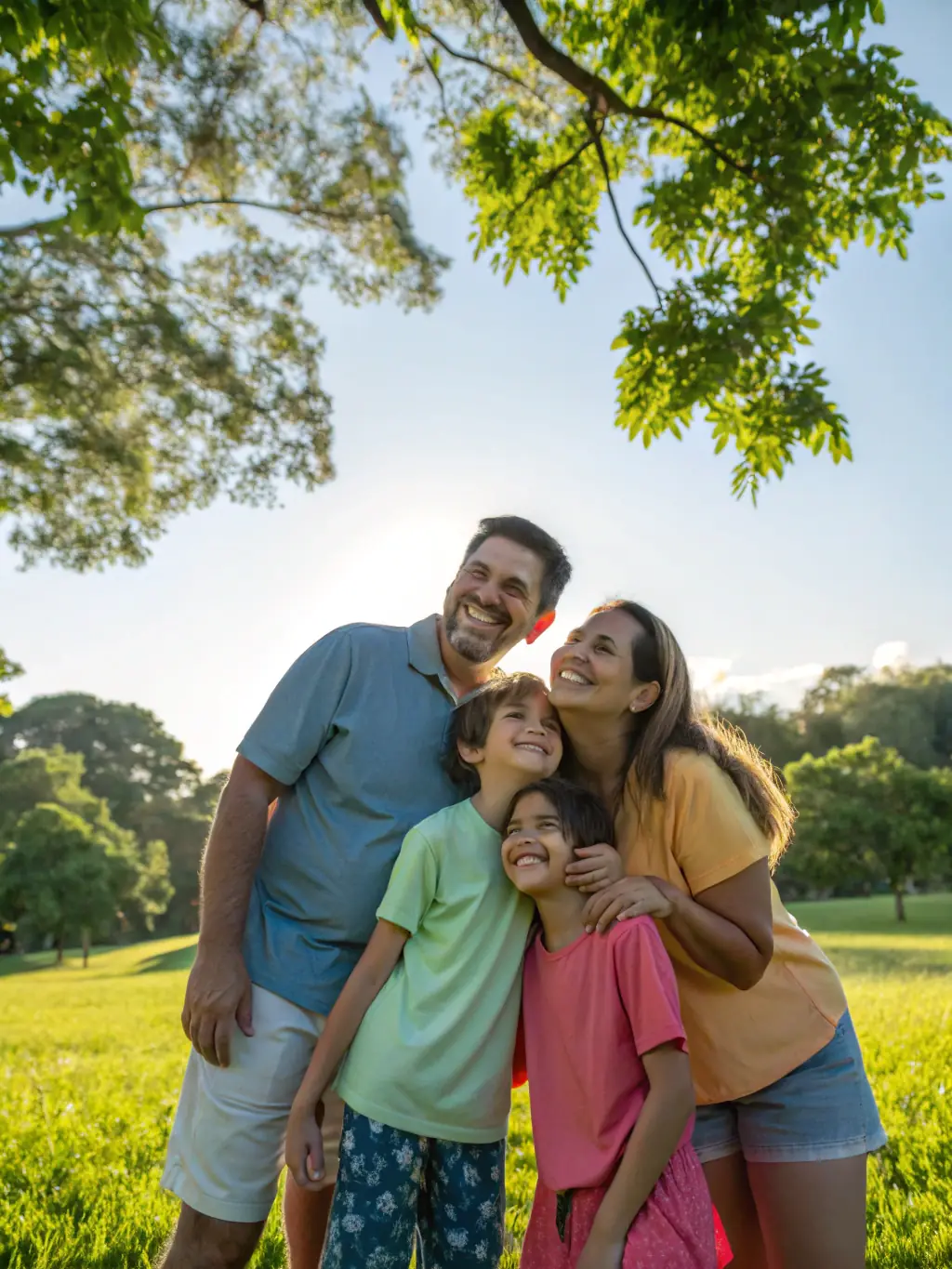 A diverse family portrait, symbolizing the peace of mind and clarity the test can bring to families seeking answers about paternity.