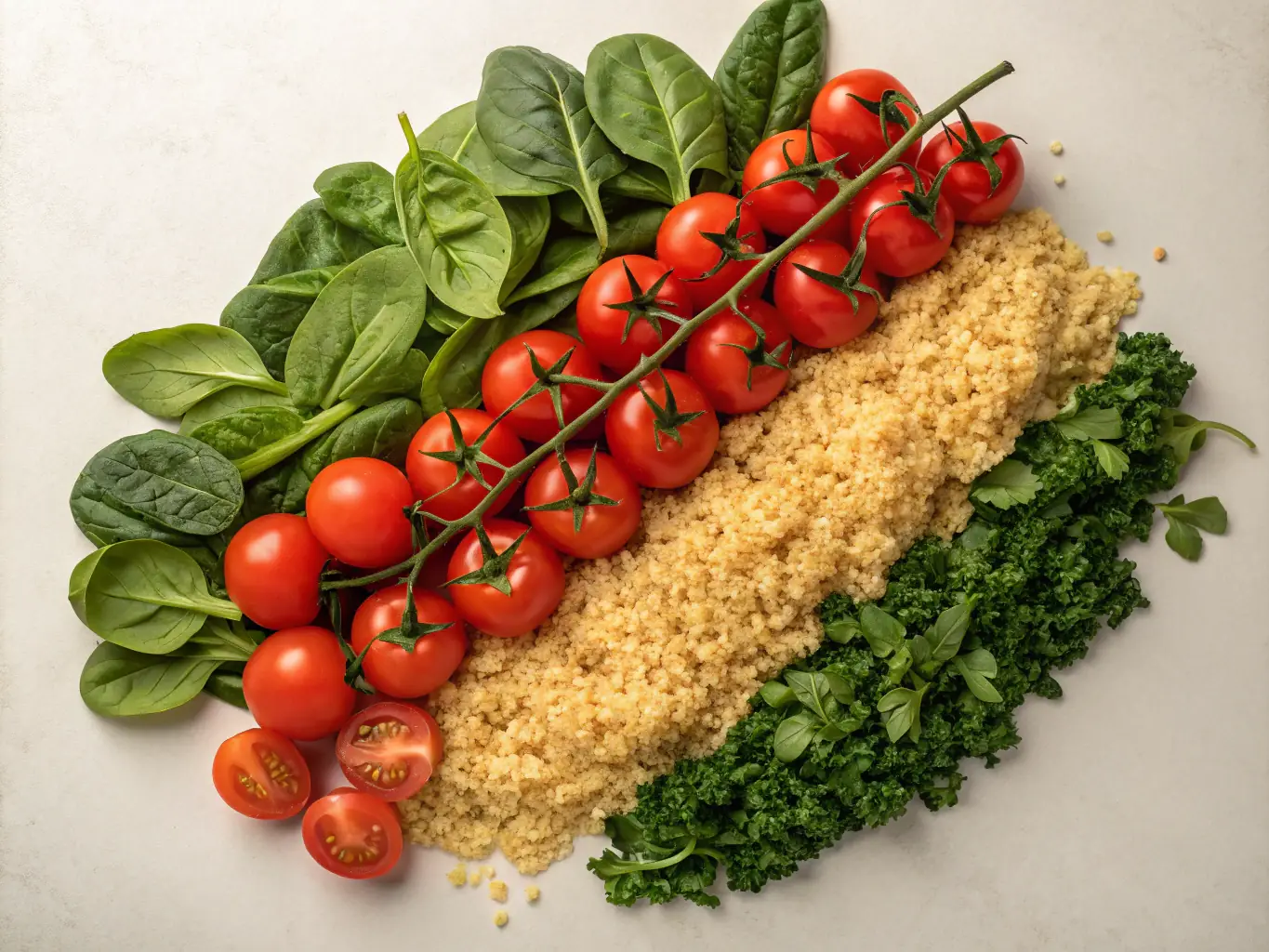 A vibrant image of a plate filled with a colorful and balanced meal, representing personalized dietary recommendations based on genetic analysis.